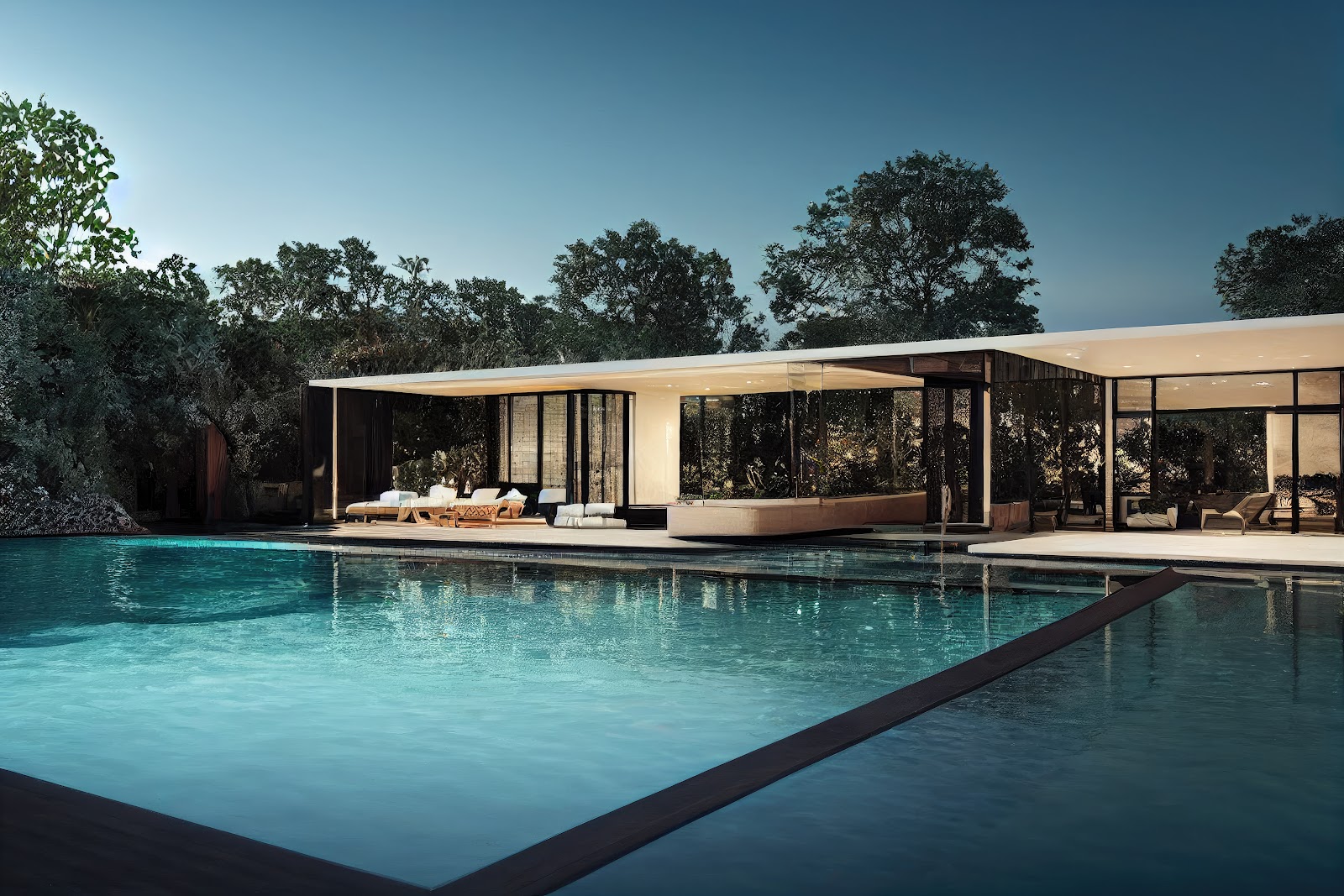 Modern Resort Pool & Spa - Woodland Hills Estate